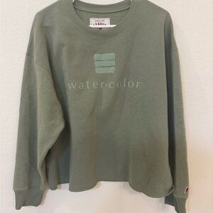 League Sage Green Watercolor Crewneck Sweatshirt